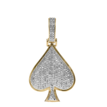 Diamond Ace Of Spades Pendant 10K Gold